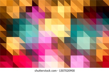 Multi-color geometric triangular low poly style. Gradient background. Polygonal vector. 