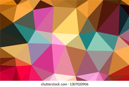 Multi-color geometric triangular low poly style. Gradient background. Polygonal vector. 