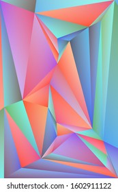Multi-color geometric triangular low poly abstract background. Creative illustration in halftone style with gradient. Triangular pattern for your business design.