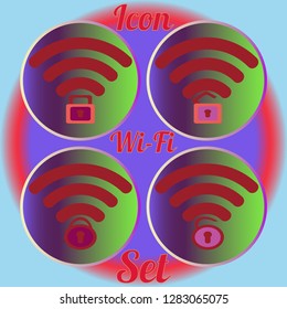 Multicolor geometric weave www simple set Wi-Fi.
