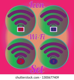 Multicolor geometric weave www simple suite Wi-Fi.