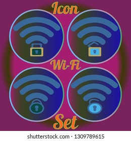Multicolor geometric weave www simple set Wi-Fi.