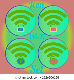 Multicolor geometric weave www simple suite Wi-Fi.