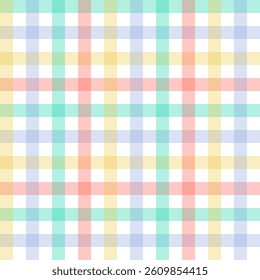 Multicolor gingham seamless pattern.Colorful check tartan plaid repeat pattern.Geometric vector background wallpaper