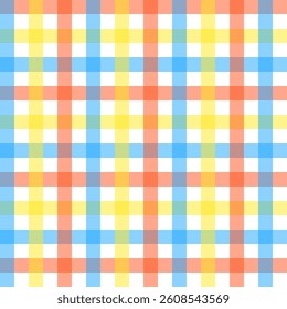 Multicolor gingham seamless pattern.Colorful tartan checkered plaid repeat pattern.Geometric vector background wallpaper for fabric and prints.