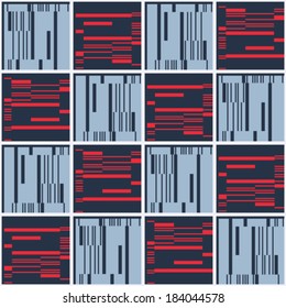 Multicolor Glitch Effect Textured Checked Pattern