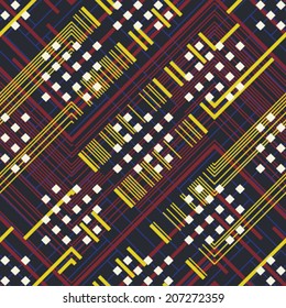 Multicolor Glitch Effect Textured Geometric Pattern