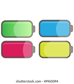 multicolor glossy batteries