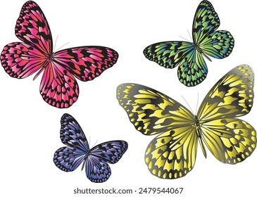 Diseño de ilustración de mariposa de gradiente multicolor