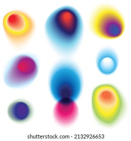 Multicolor gradient circles  Liquid colors transitions  Blurred background for web  social media  print  Editable vector illustration 