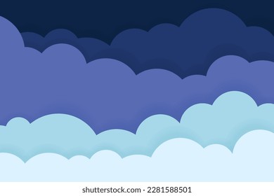 Multicolor gradient with clouds for poster, presentation, website design concept blank space for text. Vector illustration