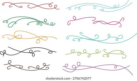 Pacote de Arte de Linha de Gradiente Multicolor | Curvas de arco-íris lisas, curvas e formas decorativas para cartazes, branding e arte digital"
