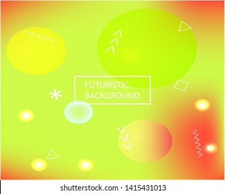 Multicolor gradient mesh. Graceful splash and spreading spot. Vector illustration flat. Green vector gradient mesh with soft acrylic transitions.