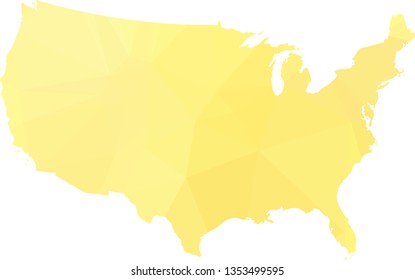 Multicolor gradient USA Map in Low Poly Style on isolated white background. United States of America area in Polygonal diamond style for your design