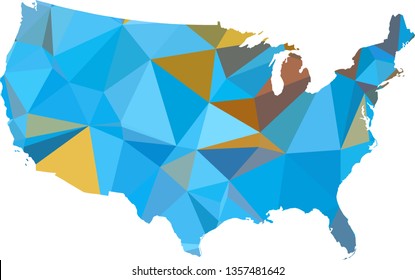 Multicolor Gradient Usa Map Low Poly Stock Vector (Royalty Free ...