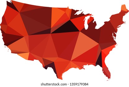 Multicolor Gradient Usa Map Low Poly Stock Vector (Royalty Free) 1359179285