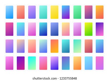 Multicolor gradients, soft color background. Modern screen vector design for mobile app and web site. Soft color gradients. Vector illustration.