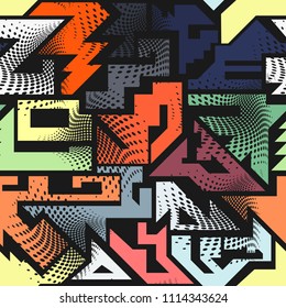 multicolor graffiti seamless pattern