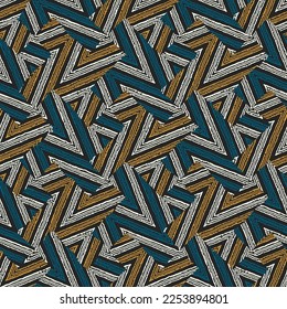 Multicolor Grain Stroke Textured Broken Zigzag Pattern