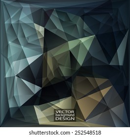 Multicolor ( Green, Black, Gray ) Design Templates. Geometric Triangular Abstract Modern Vector Background. 