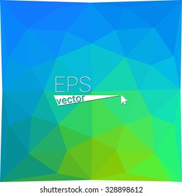 multicolor  green blue geometric rumpled triangular low poly style gradient illustration graphic background. Vector polygonal design for your business.