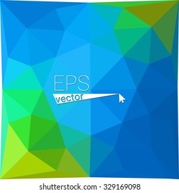 multicolor  green blue geometric rumpled triangular low poly style gradient illustration graphic background. Vector polygonal design for your business.