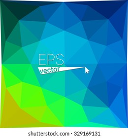 multicolor  green blue geometric rumpled triangular low poly style gradient illustration graphic background. Vector polygonal design for your business.