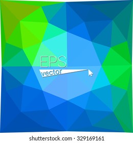 multicolor  green blue geometric rumpled triangular low poly style gradient illustration graphic background. Vector polygonal design for your business.