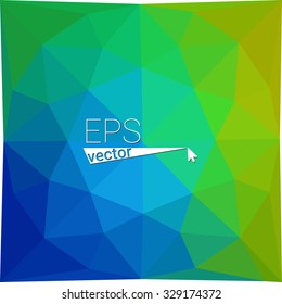 multicolor  green blue geometric rumpled triangular low poly style gradient illustration graphic background. Vector polygonal design for your business.