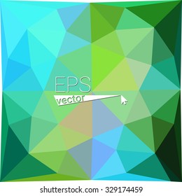 multicolor  green blue geometric rumpled triangular low poly style gradient illustration graphic background. Vector polygonal design for your business.