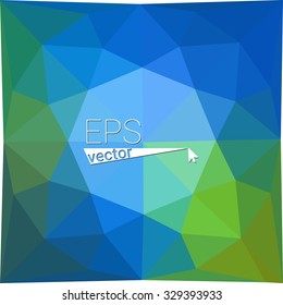 multicolor  green blue geometric rumpled triangular low poly style gradient illustration graphic background. Vector polygonal design for your business.