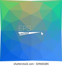 multicolor  green blue geometric rumpled triangular low poly style gradient illustration graphic background. Vector polygonal design for your business.