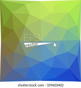 multicolor  green blue geometric rumpled triangular low poly style gradient illustration graphic background. Vector polygonal design for your business.
