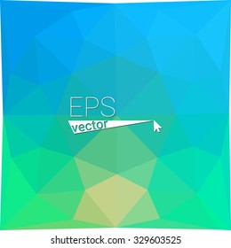 multicolor  green blue geometric rumpled triangular low poly style gradient illustration graphic background. Vector polygonal design for your business.