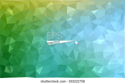 multicolor green, blue  geometric rumpled triangular low poly style gradient illustration graphic background. Vector polygonal design for your business.