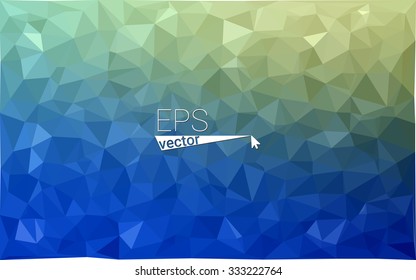 multicolor green, blue  geometric rumpled triangular low poly style gradient illustration graphic background. Vector polygonal design for your business.