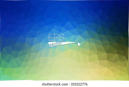 multicolor green, blue  geometric rumpled triangular low poly style gradient illustration graphic background. Vector polygonal design for your business.