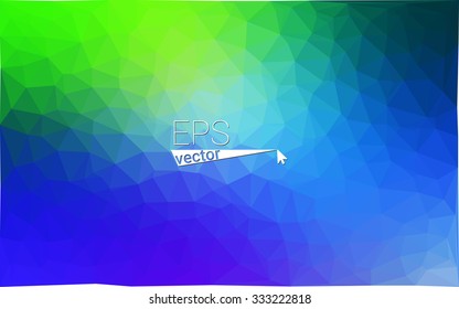multicolor green, blue  geometric rumpled triangular low poly style gradient illustration graphic background. Vector polygonal design for your business.