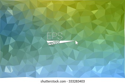 multicolor green, blue  geometric rumpled triangular low poly style gradient illustration graphic background. Vector polygonal design for your business.