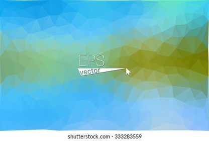 multicolor green, blue  geometric rumpled triangular low poly style gradient illustration graphic background. Vector polygonal design for your business.