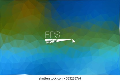 multicolor green, blue  geometric rumpled triangular low poly style gradient illustration graphic background. Vector polygonal design for your business.