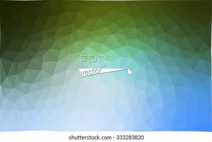 multicolor green, blue  geometric rumpled triangular low poly style gradient illustration graphic background. Vector polygonal design for your business.