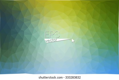 multicolor green, blue  geometric rumpled triangular low poly style gradient illustration graphic background. Vector polygonal design for your business.