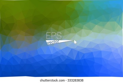 multicolor green, blue  geometric rumpled triangular low poly style gradient illustration graphic background. Vector polygonal design for your business.