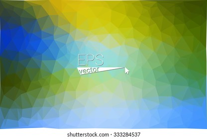 multicolor green, blue  geometric rumpled triangular low poly style gradient illustration graphic background. Vector polygonal design for your business.