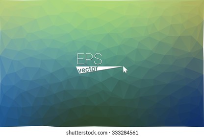 multicolor green, blue  geometric rumpled triangular low poly style gradient illustration graphic background. Vector polygonal design for your business.