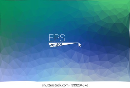 multicolor green, blue  geometric rumpled triangular low poly style gradient illustration graphic background. Vector polygonal design for your business.