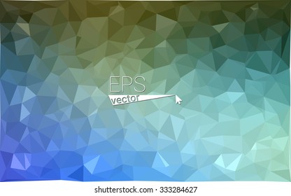 multicolor green, blue  geometric rumpled triangular low poly style gradient illustration graphic background. Vector polygonal design for your business.