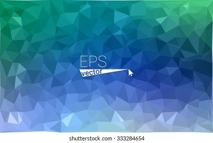 multicolor green, blue  geometric rumpled triangular low poly style gradient illustration graphic background. Vector polygonal design for your business.