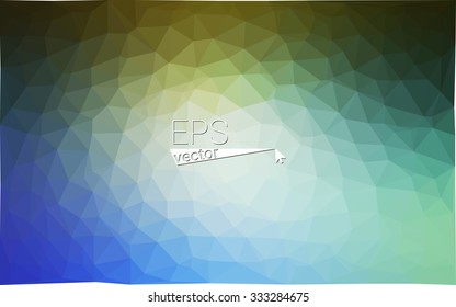 multicolor green, blue  geometric rumpled triangular low poly style gradient illustration graphic background. Vector polygonal design for your business.